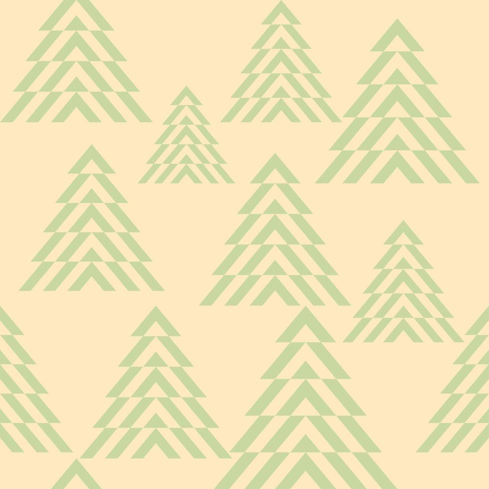 Christmas Tree Pattern Seamless Green Stripes vector