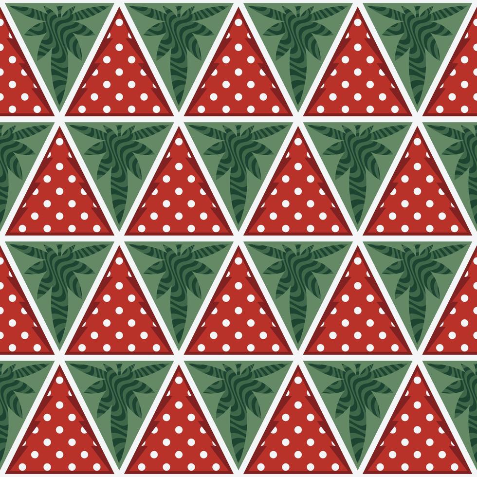 Christmas Tree And Cannabis Leaves Seamless Pattern vector