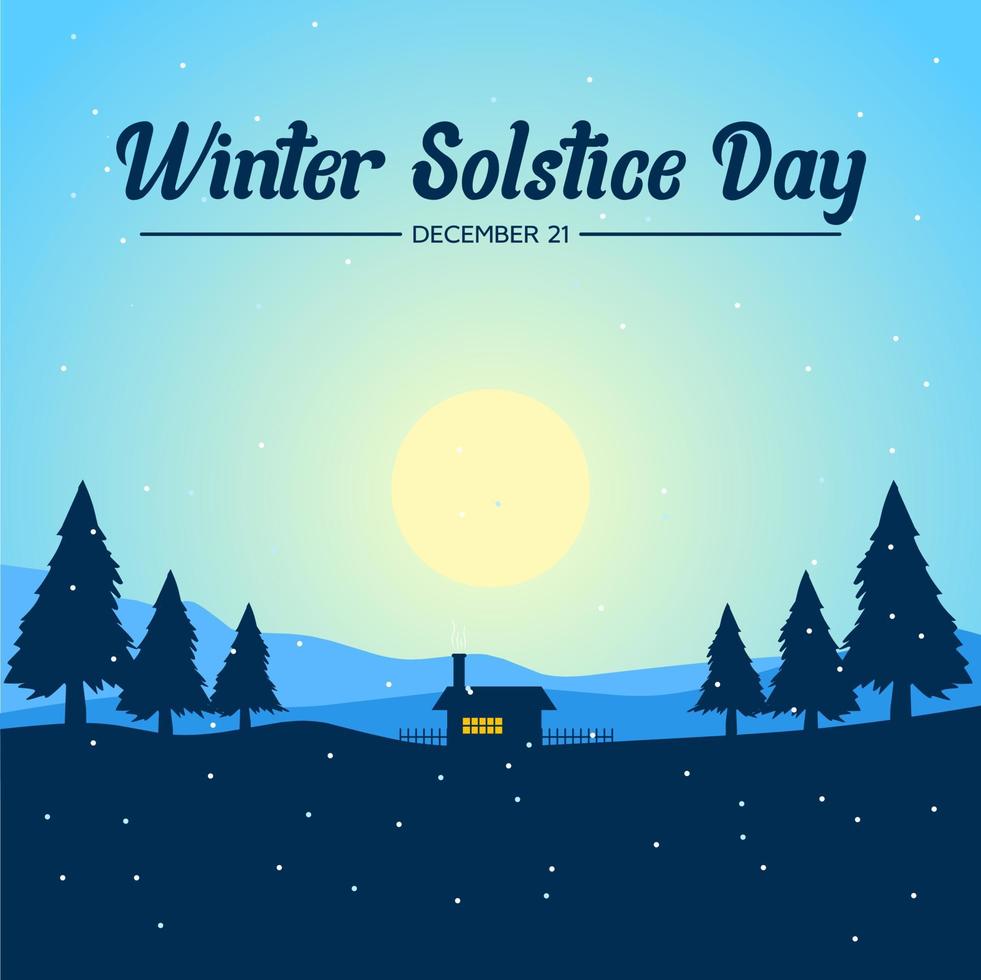 Winter Solstice Day theme. Vector illustration. Suitable for Poster, Banners, background and greeting card.