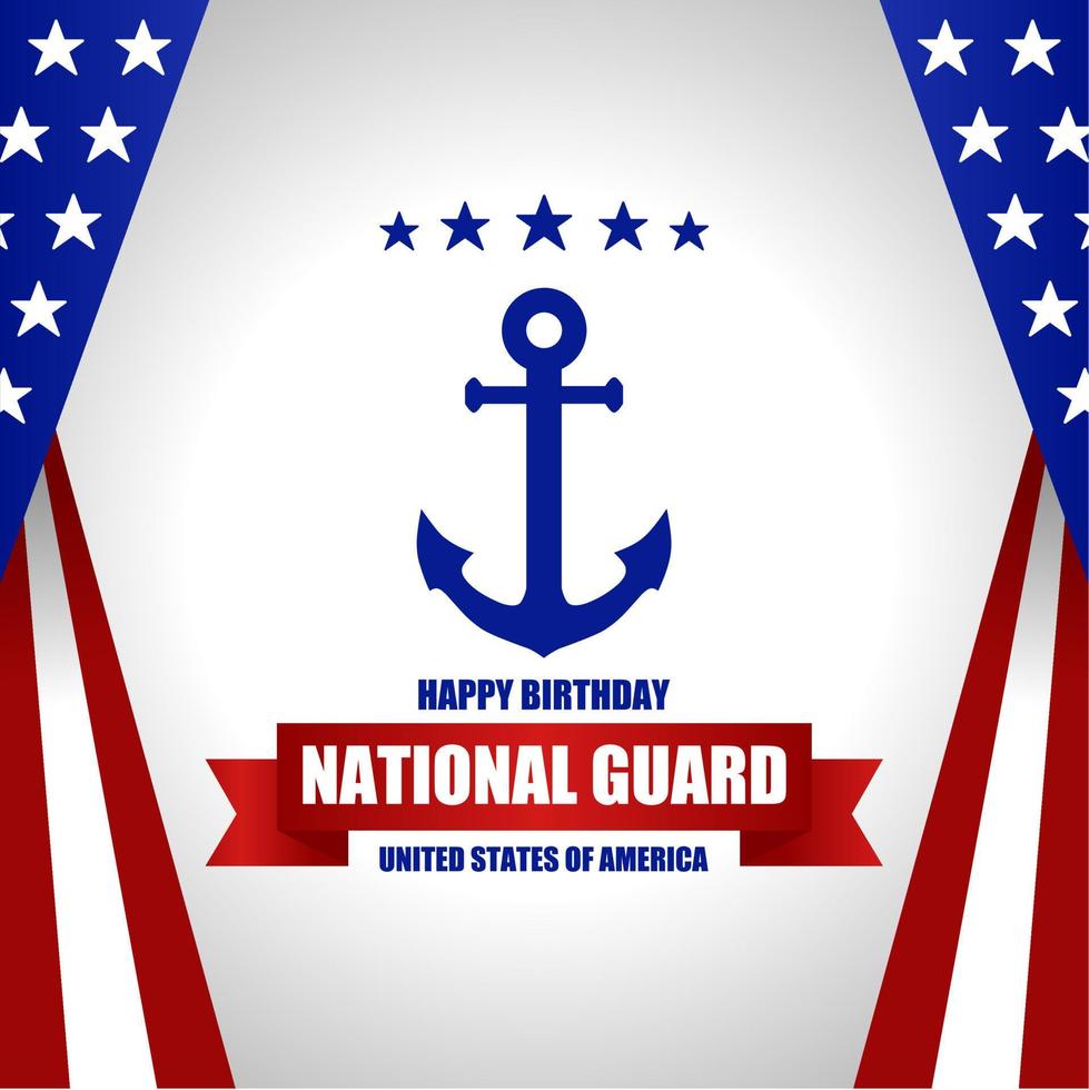 Happy birthday National Guard United States theme lettering. Vector illustration. Suitable for Poster, Banners, background and greeting card.