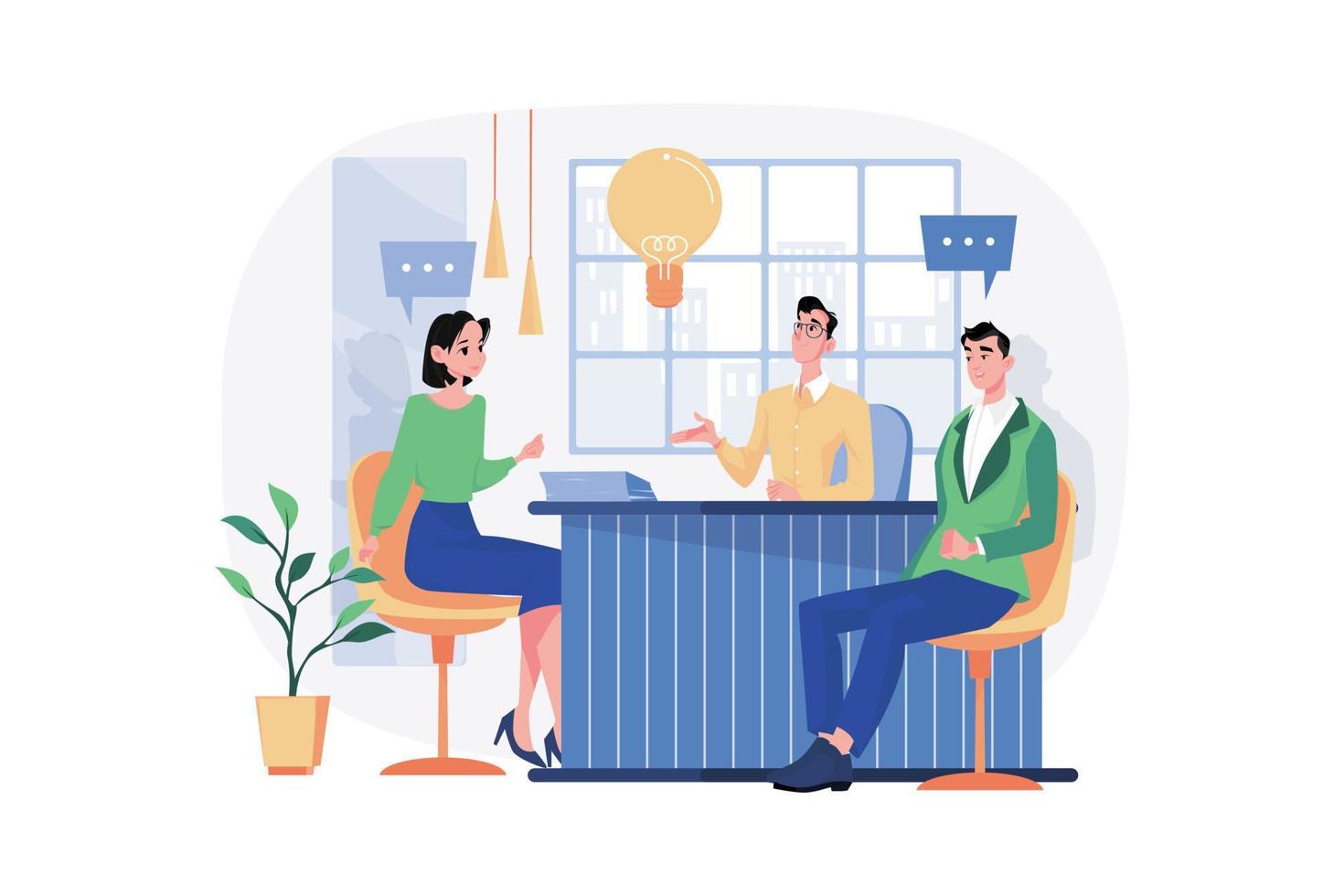 Startup Team Searching For New Ideas vector
