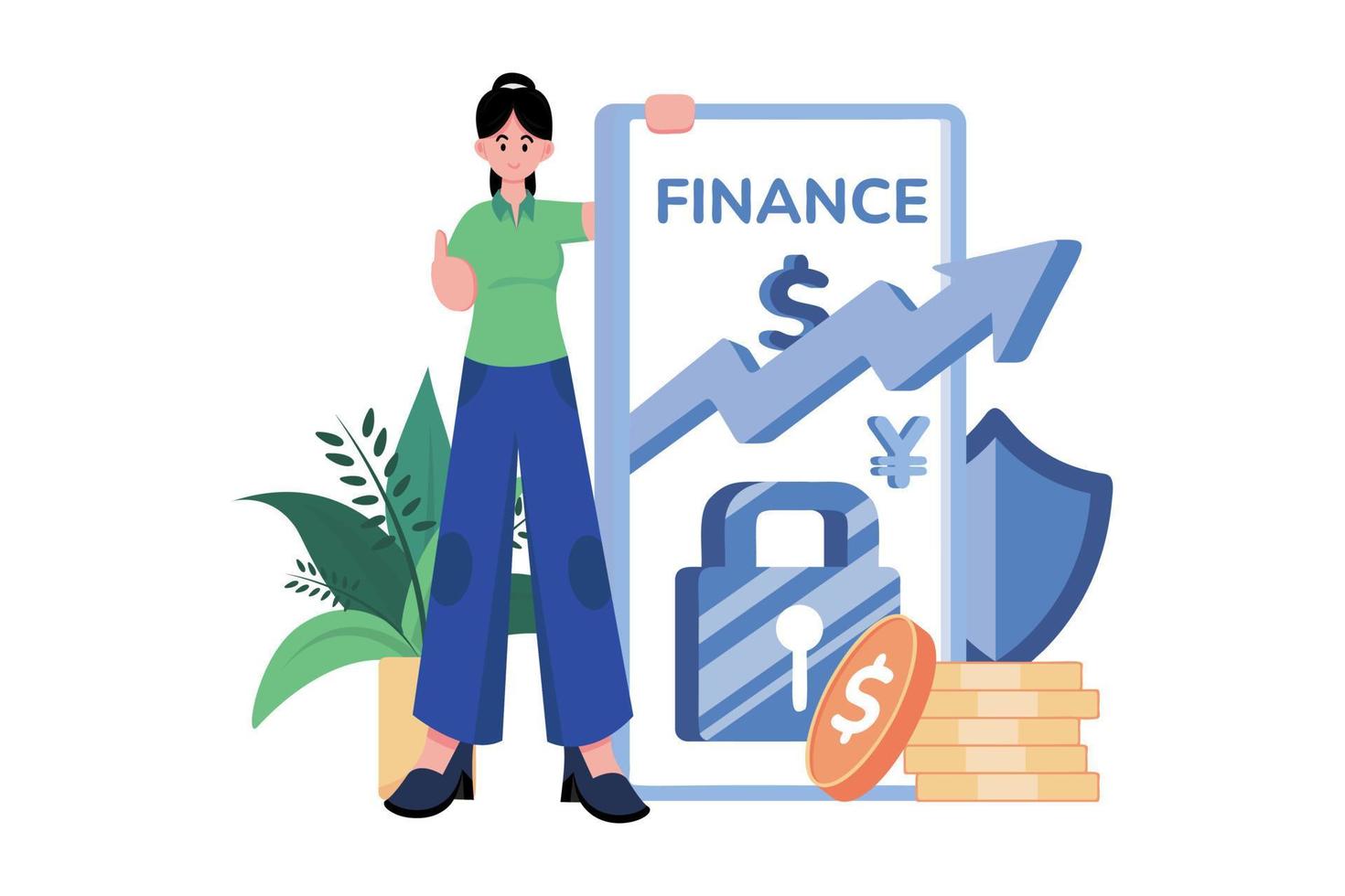 Finance Security Illustration concept on white background vector