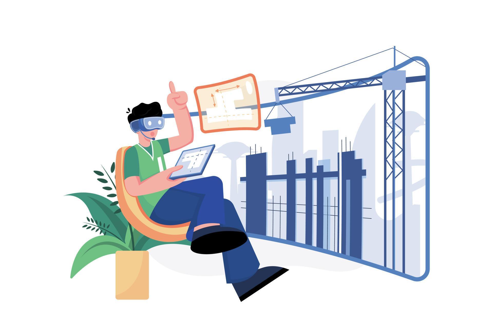 Virtual Construction On The Metaverse 15842450 Vector Art at Vecteezy