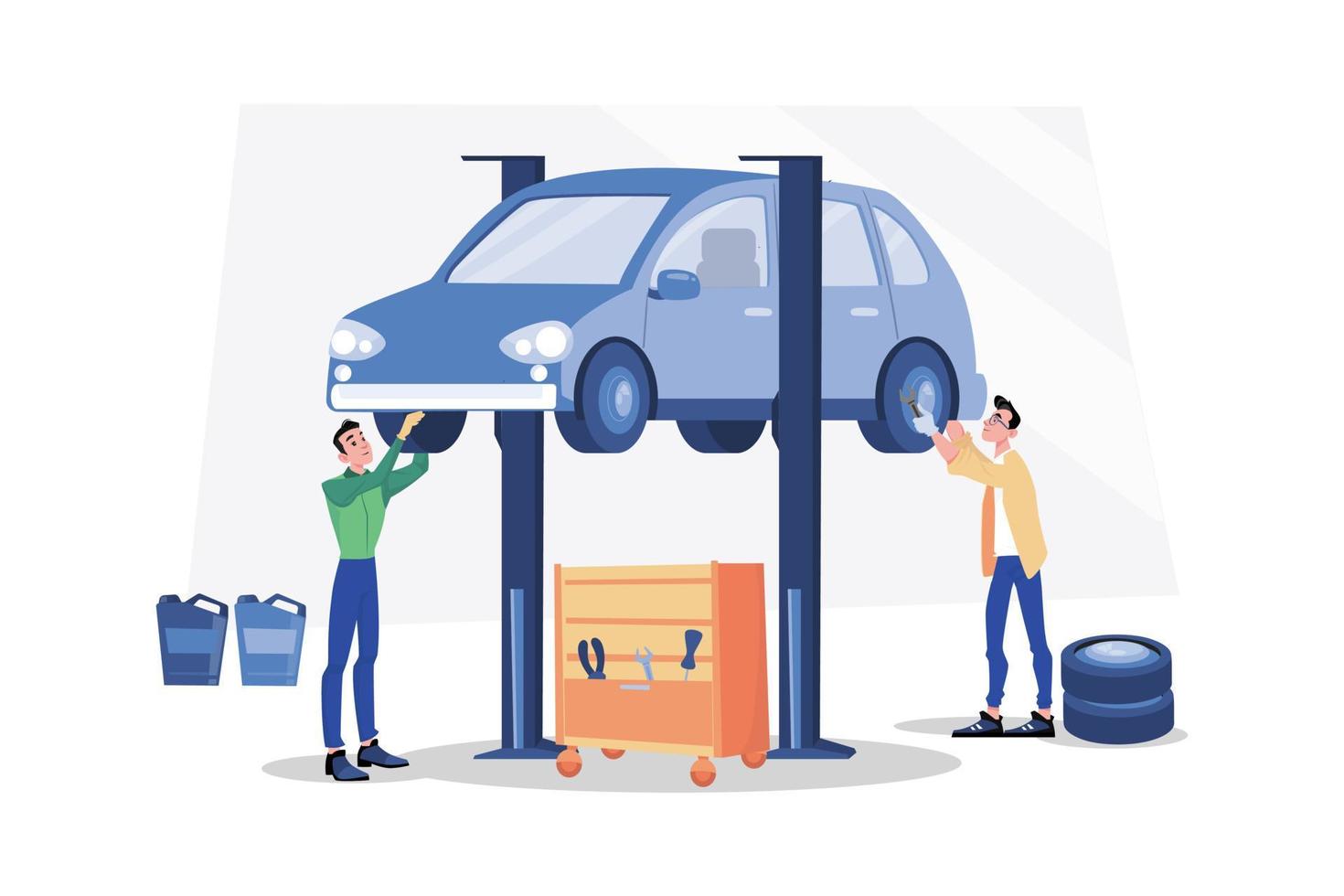 Car Repair Illustration concept on white background vector