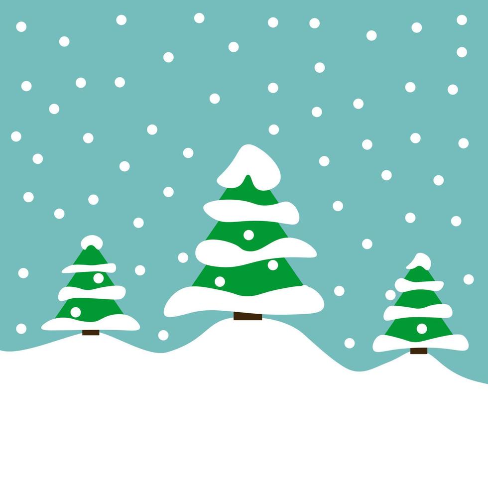 Christmas trees in the snow, vector. vector