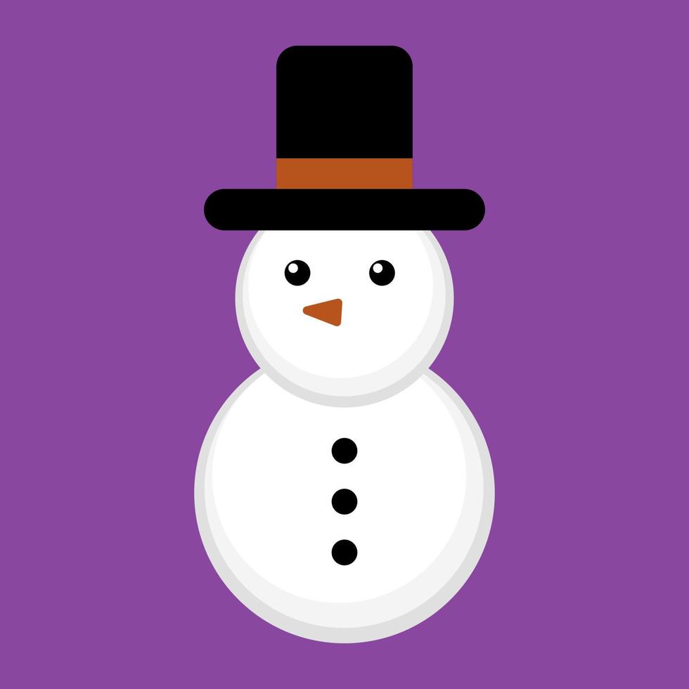 muñeco de nieve en un sombrero, vector. vector