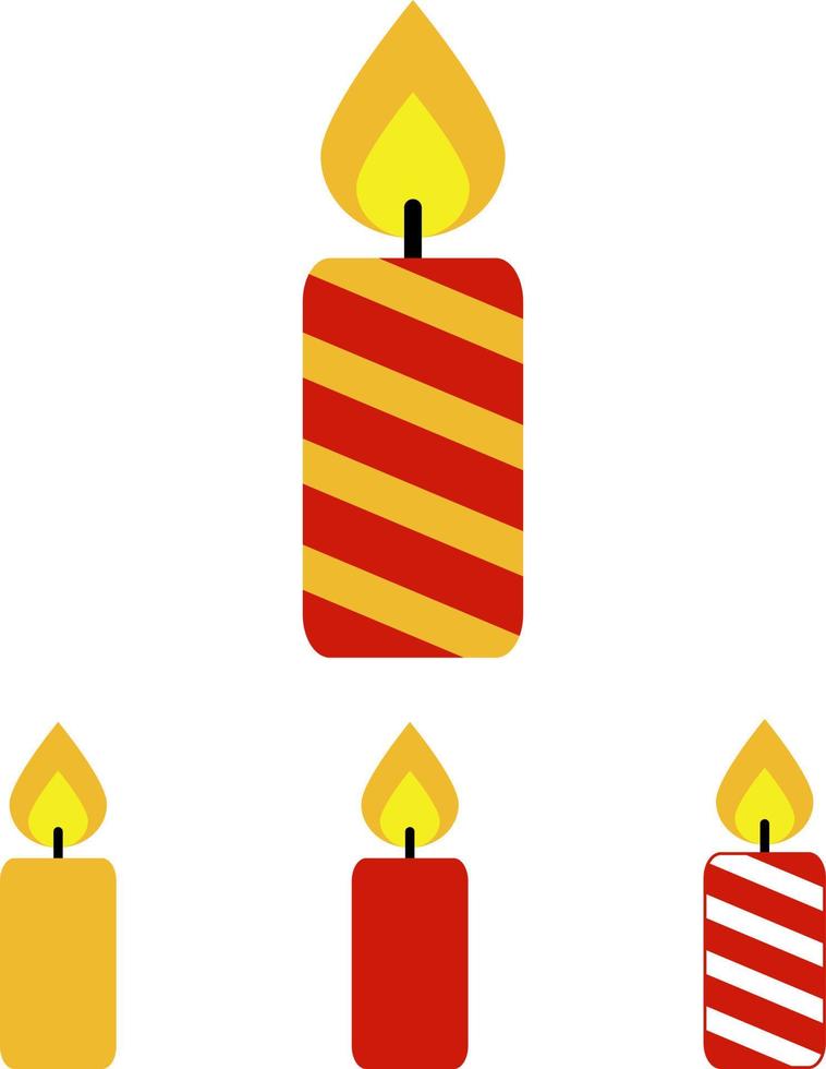 Christmas candle, vector. vector