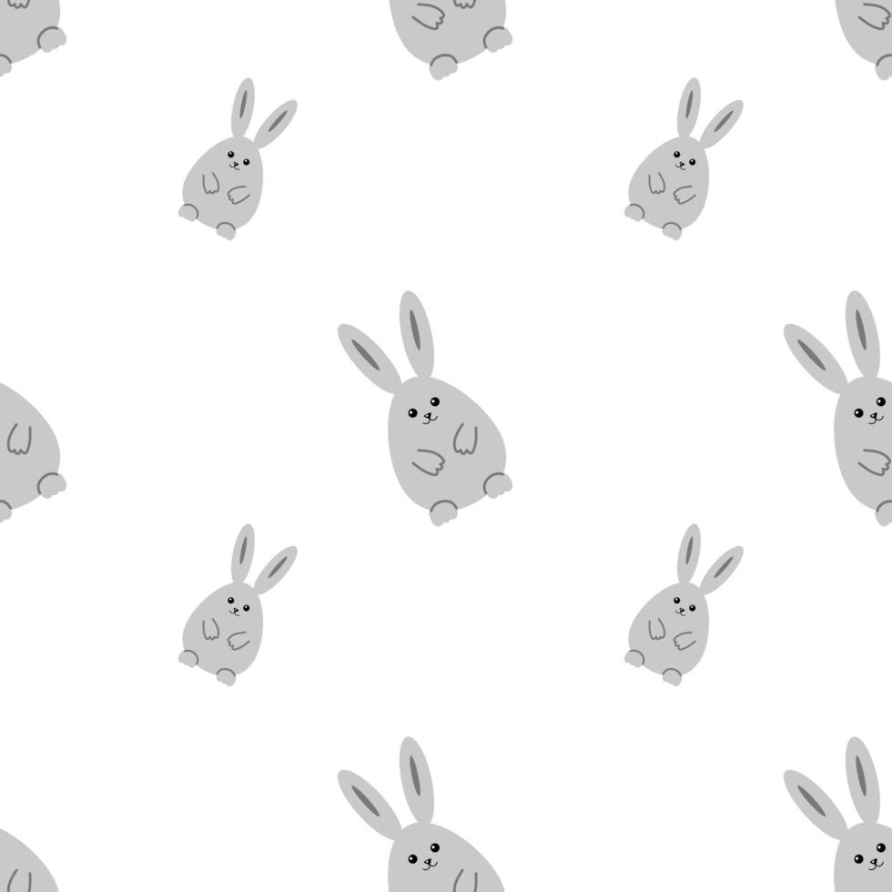 Gray rabbit, seamless pattern, vector. vector