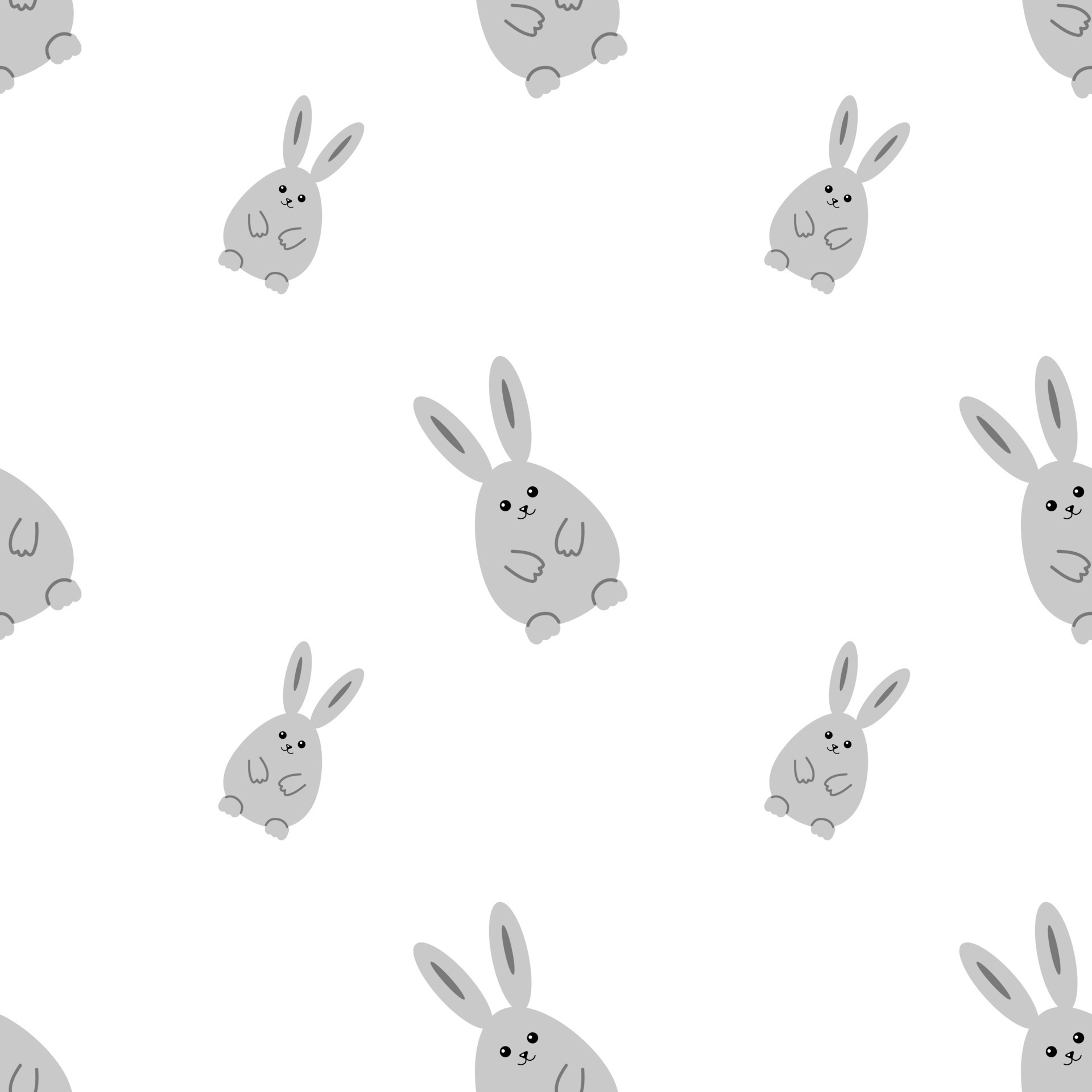 Gray rabbit, seamless pattern, vector. 15842530 Vector Art at Vecteezy