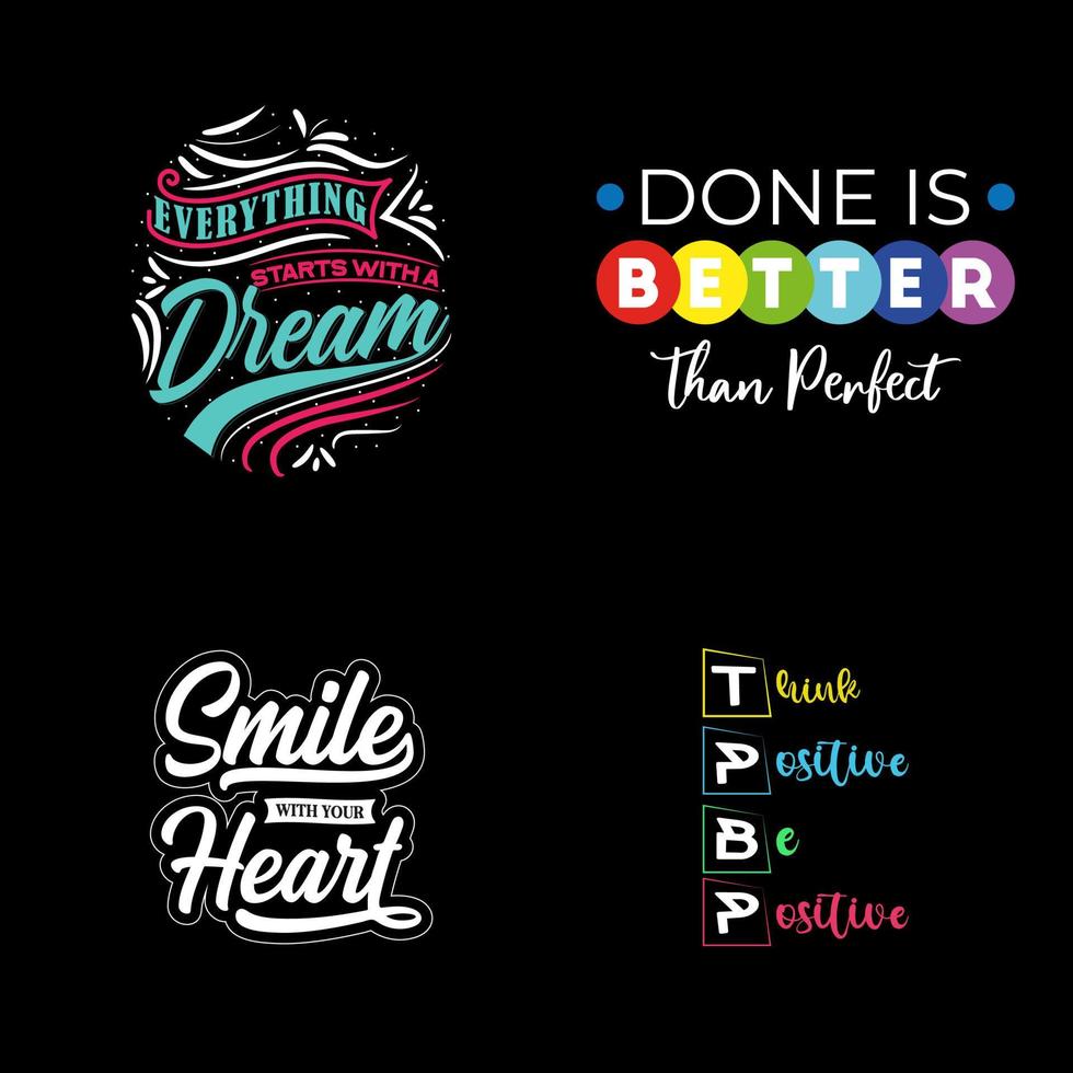 Set of lettering t-shirt design vector
