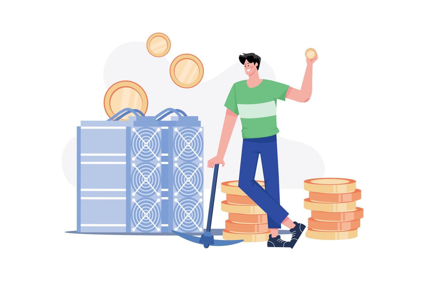 Blockchain Explorer Illustration concept. A flat illustration isolated on white background vector