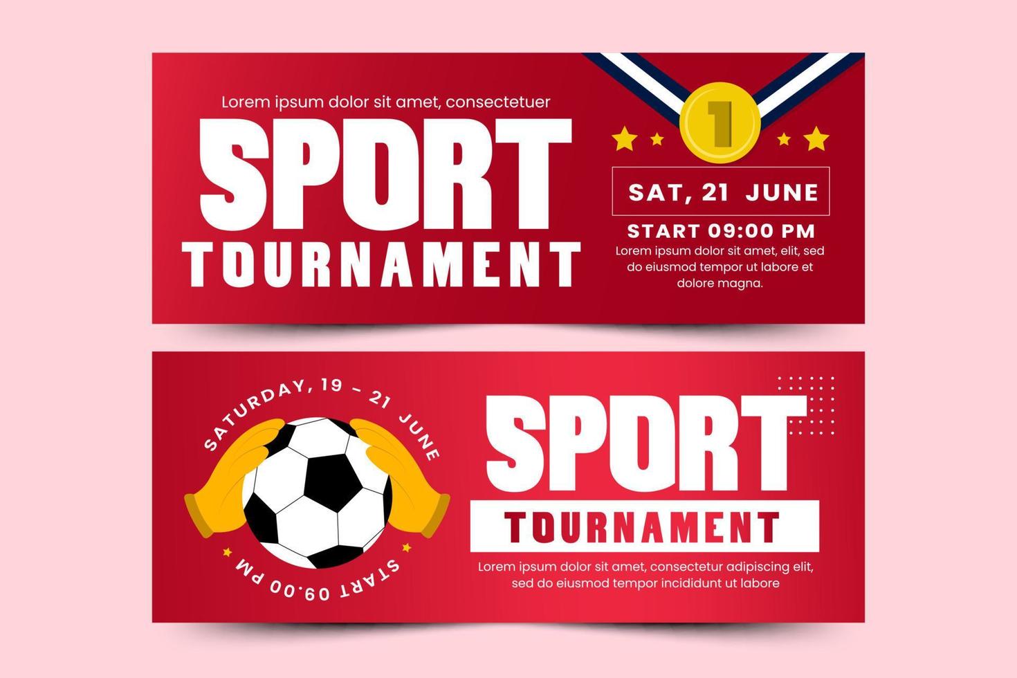 Football tournament sport event banner design template simple and elegant design vector