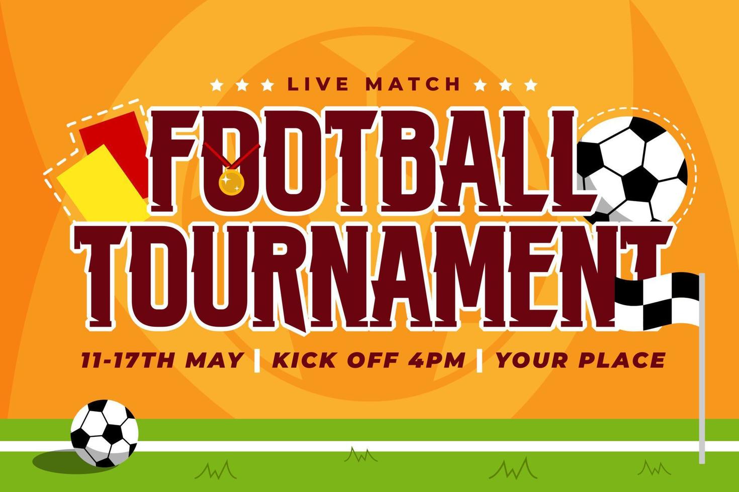 Football tournament sport event background design template simple and elegant design vector