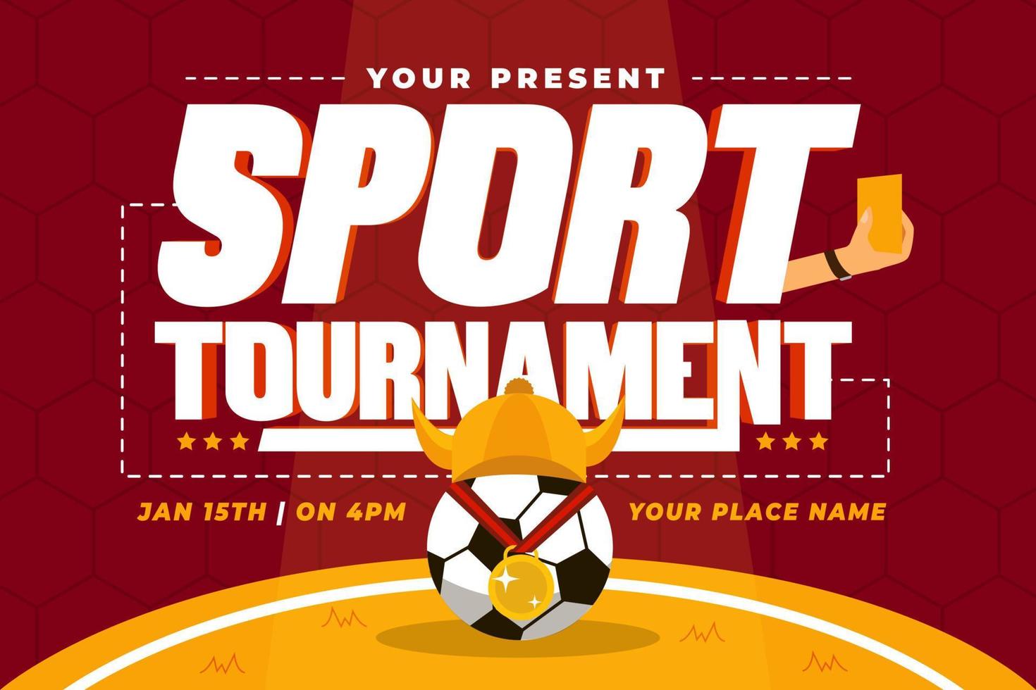 Football tournament sport event background design template easy to customize vector
