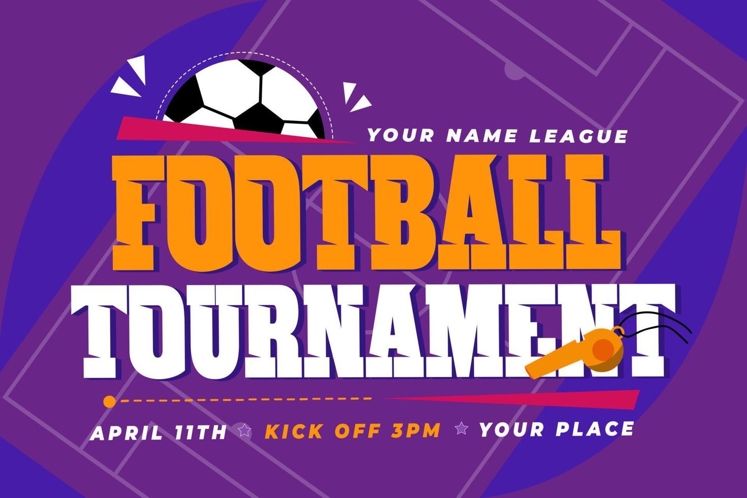 Football tournament sport event background design template simple and elegant design vector