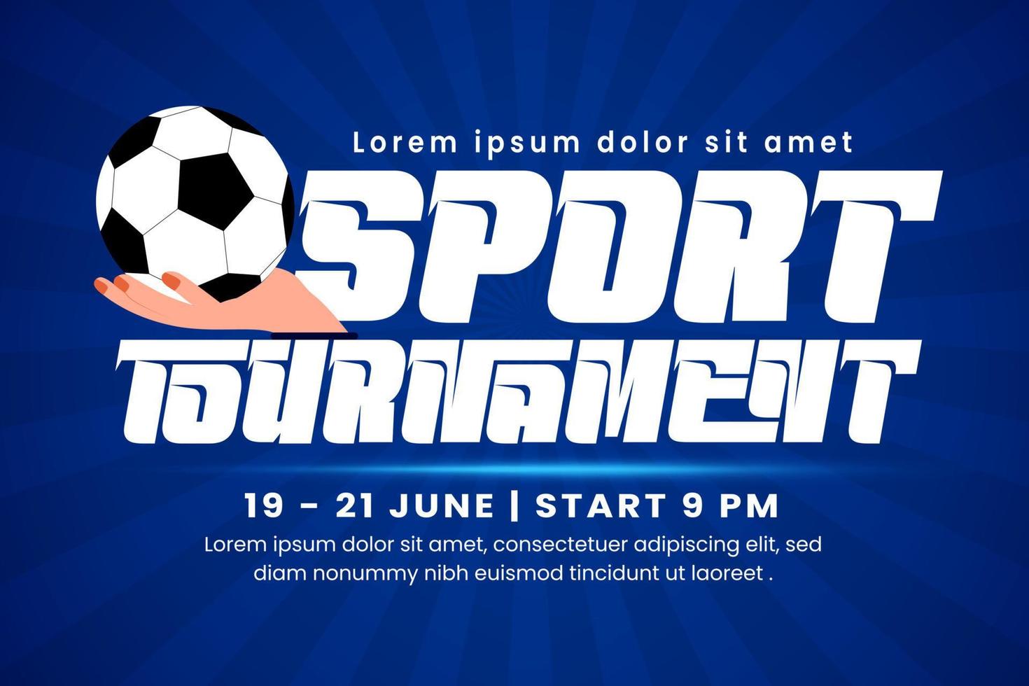 Football tournament sport event background design template easy to customize vector