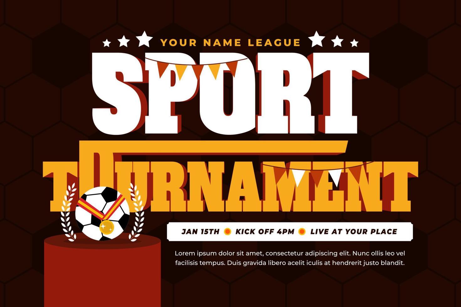 Football tournament sport event background design template simple and elegant design vector