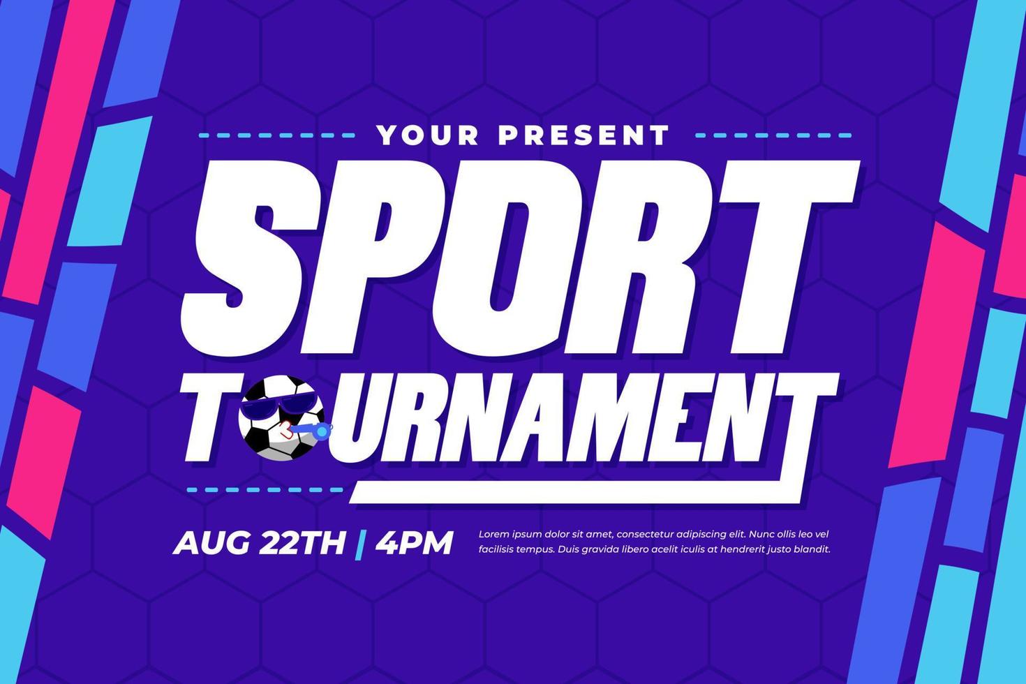 Football tournament sport event background design template easy to customize vector