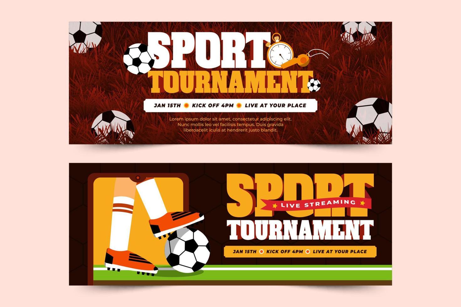 Football tournament sport event banner design template vector