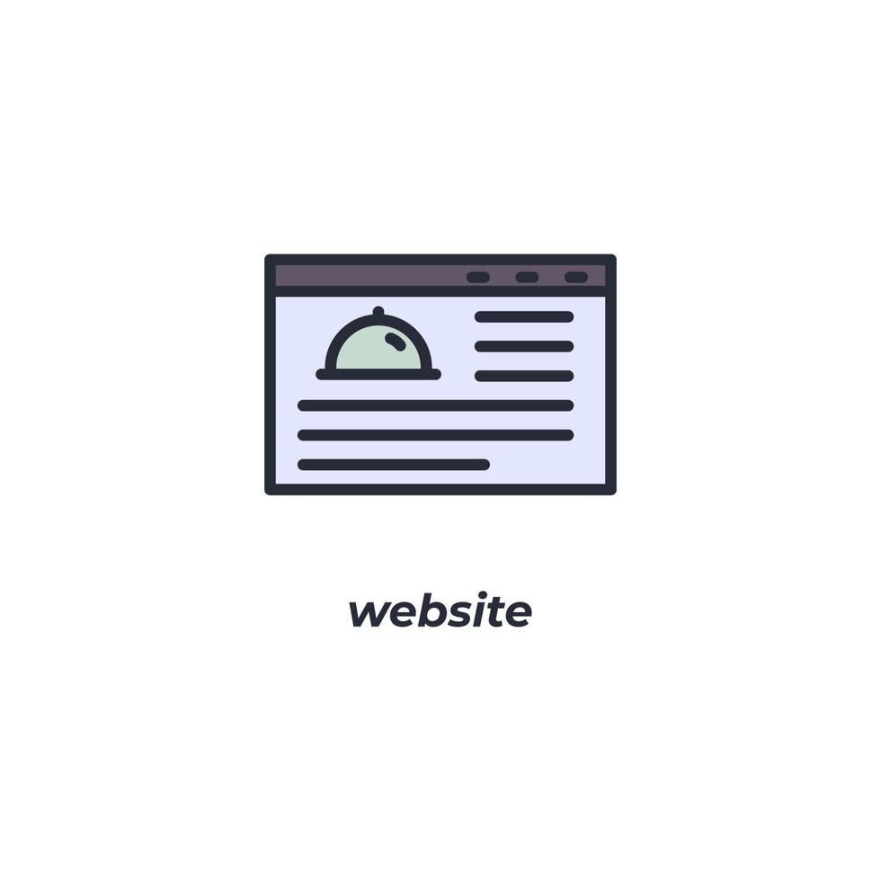 Vector sign website symbol is isolated on a white background. icon color editable.