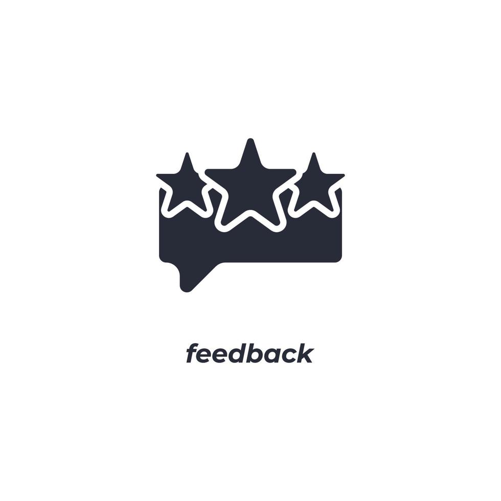 Vector sign feedback symbol is isolated on a white background. icon color editable.