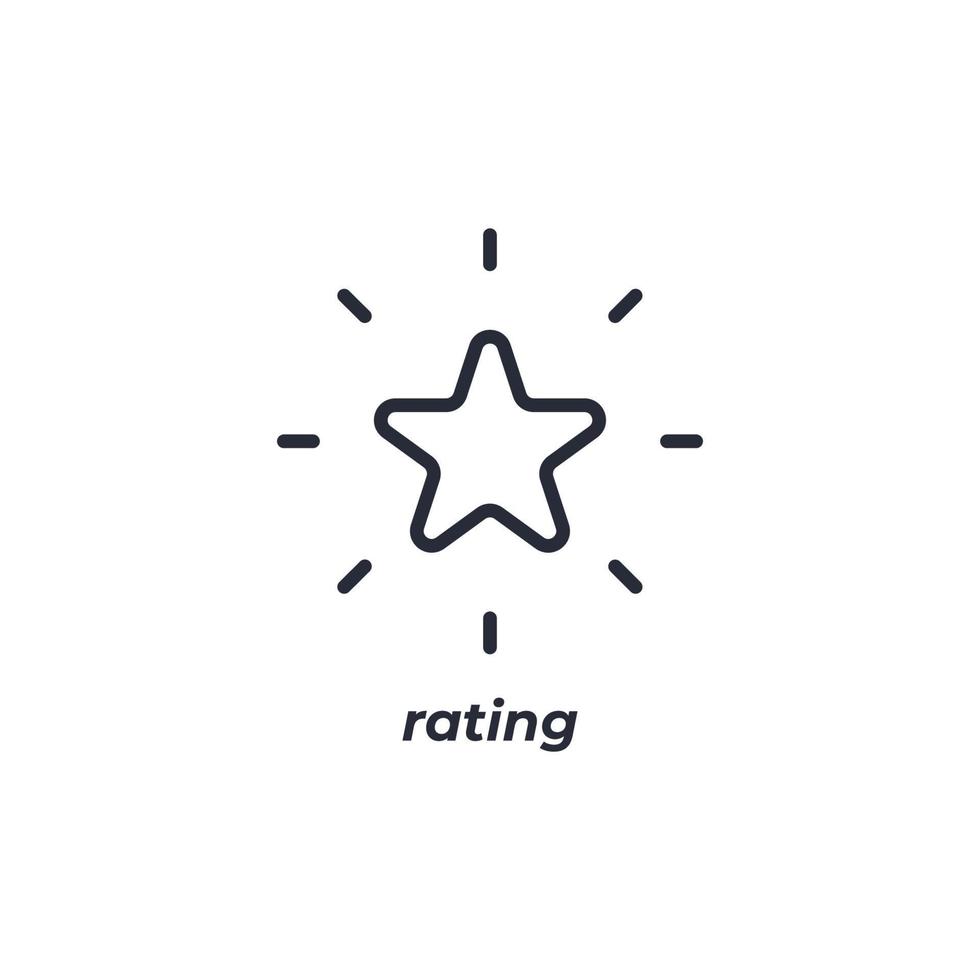 Vector sign rating symbol is isolated on a white background. icon color editable.
