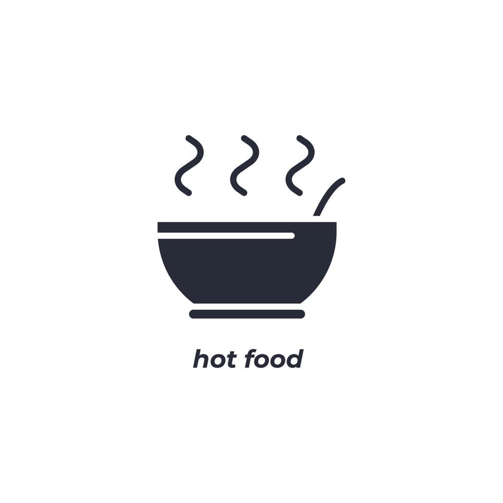 Vector sign hot food symbol is isolated on a white background. icon color editable.