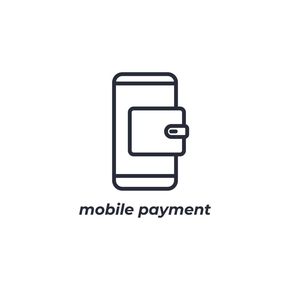 Vector sign mobile payment symbol is isolated on a white background. icon color editable.