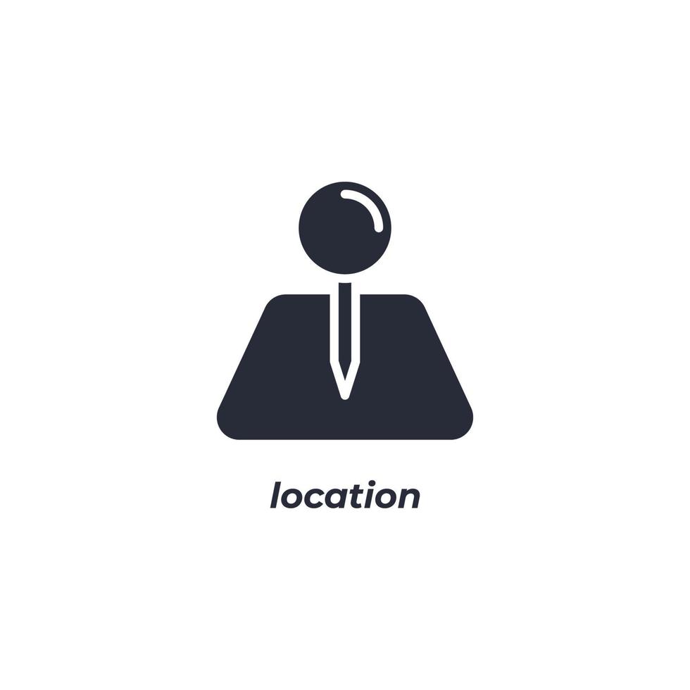 Vector sign location symbol is isolated on a white background. icon color editable.