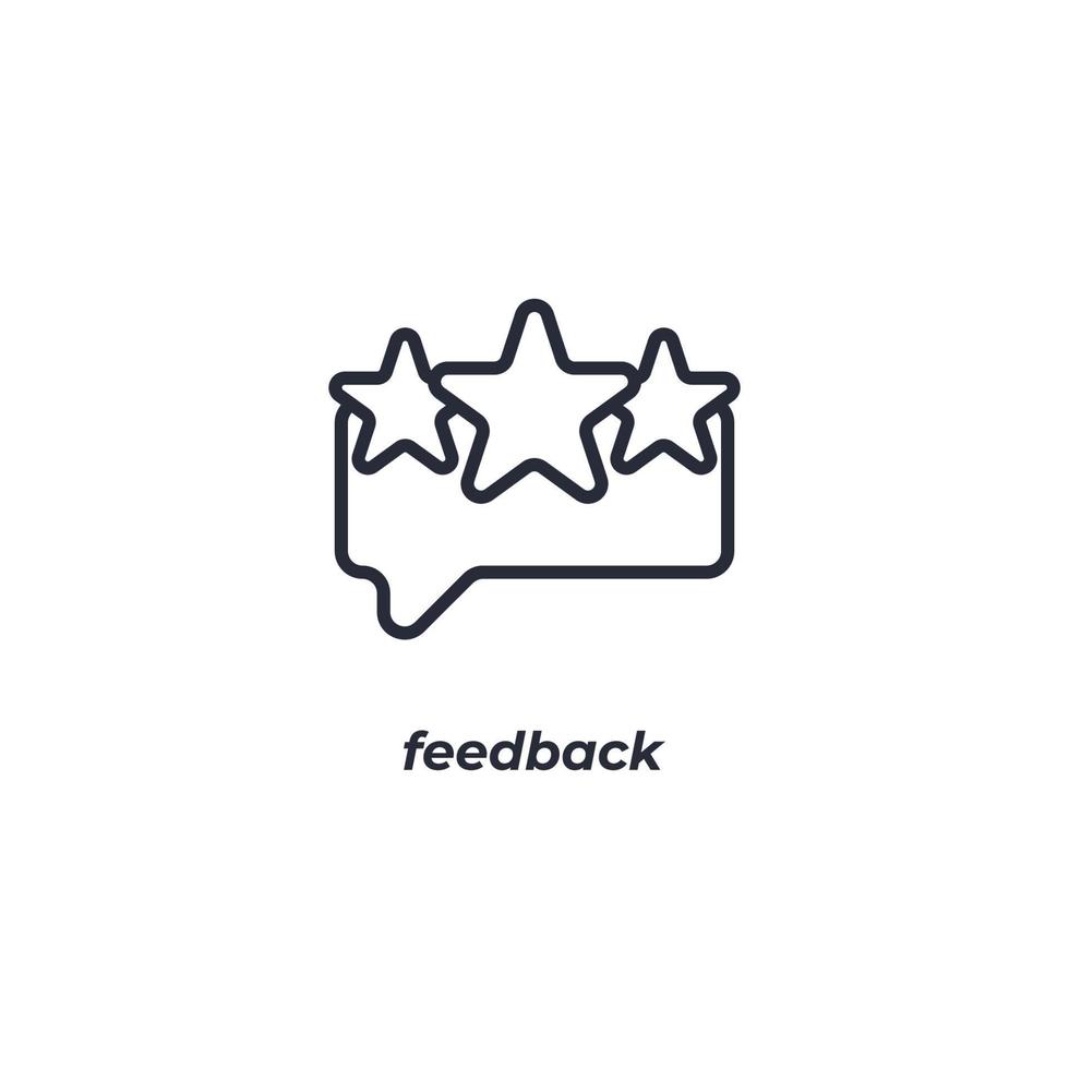 Vector sign feedback symbol is isolated on a white background. icon color editable.