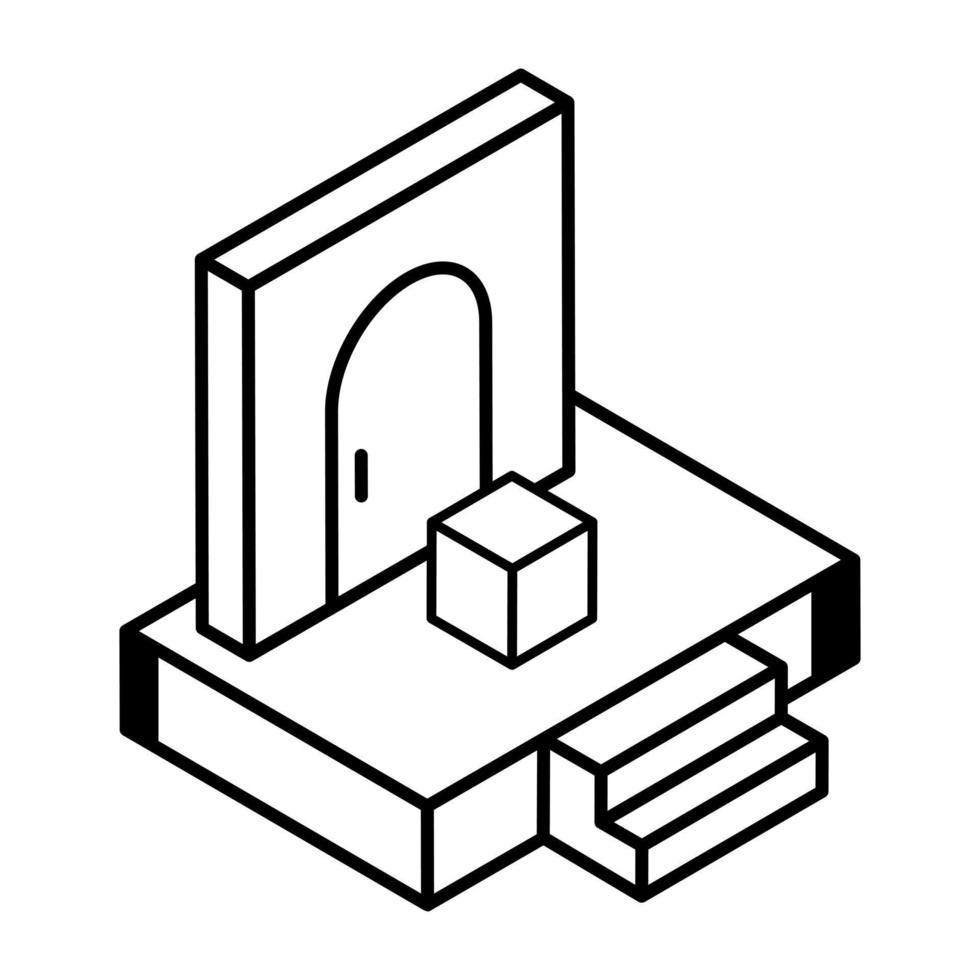 An isometric icon of delivery parcel vector