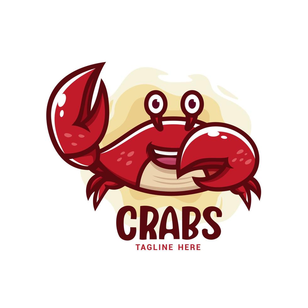 Red Crab Logo Vector Design