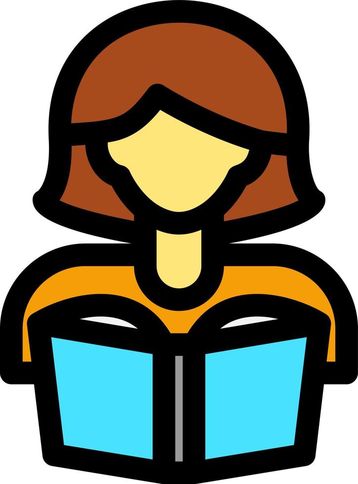 Woman Reading Vector Icon Design