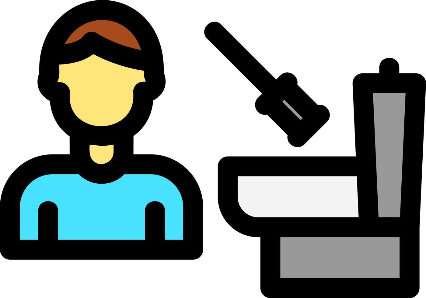 Man Cleaning Bathroom Vector Icon Design