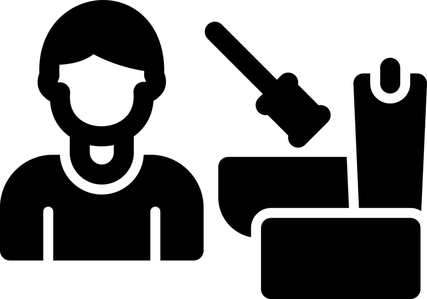 Man Cleaning Bathroom Vector Icon Design