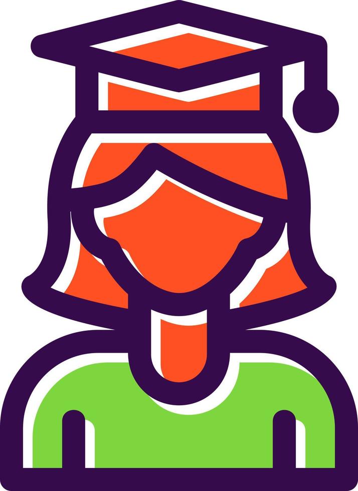 Graduated Lady Vector Icon Design