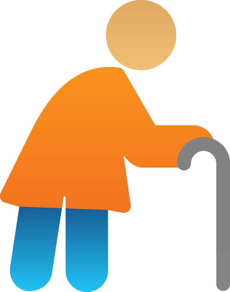 Old Woman Vector Icon Design