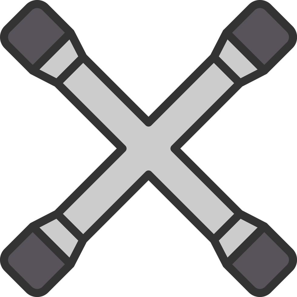 Cross Wrench Vector Icon Design