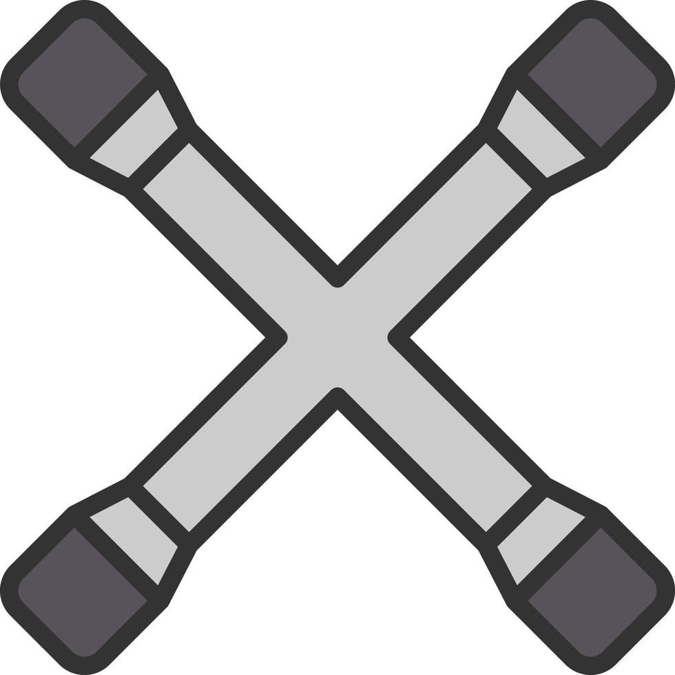 Cross Wrench Vector Icon Design