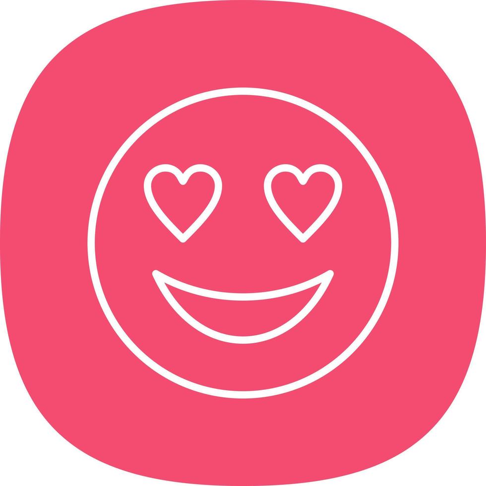 Smiling Face with Heart Eyes Vector Icon Design