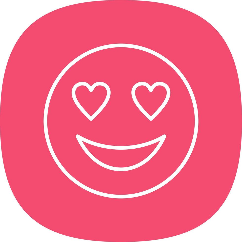 Smiling Face with Heart Eyes Vector Icon Design