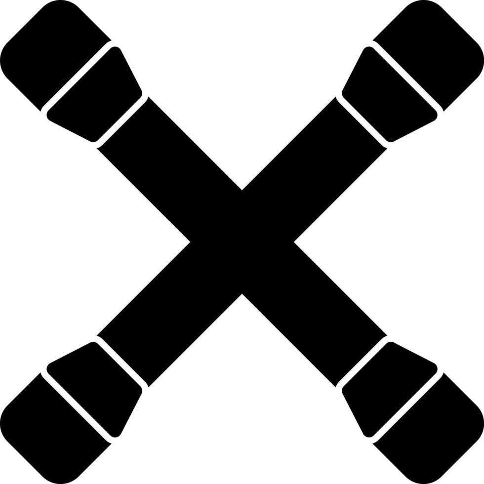 diseño de icono de vector de llave cruzada