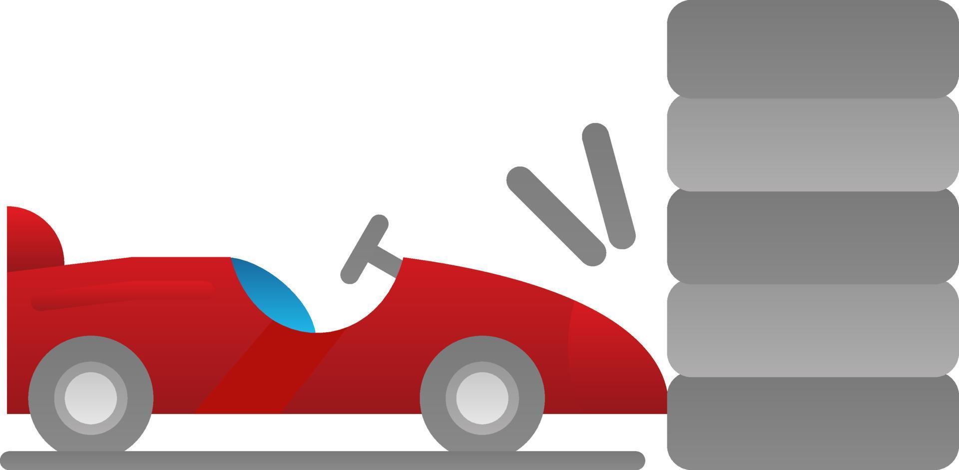 diseño de icono de vector de accidente de carrera