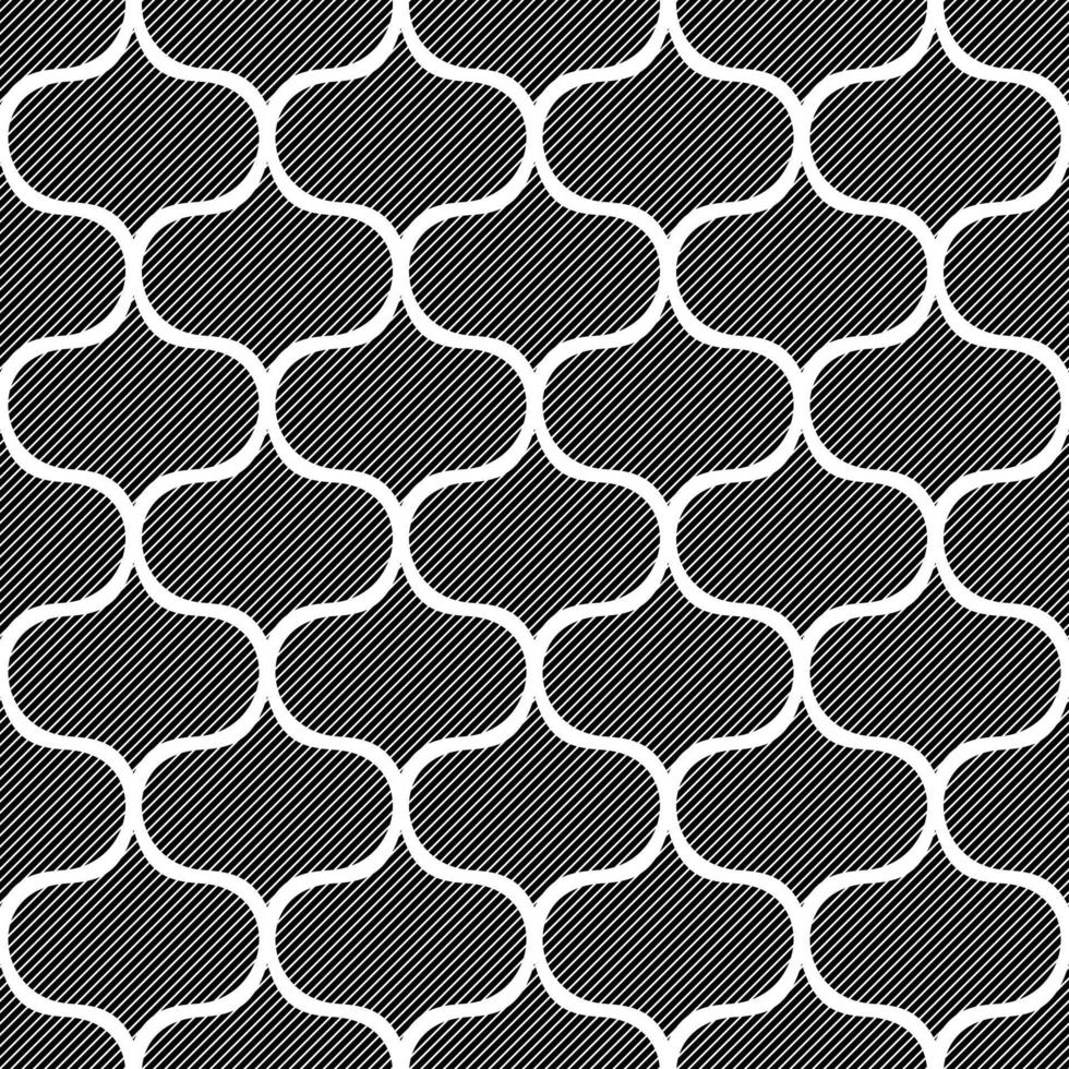WHITE SEAMLESS ART DECO VECTOR BACKGROUND WITH BLACK ABSTRACT ELEMENTS