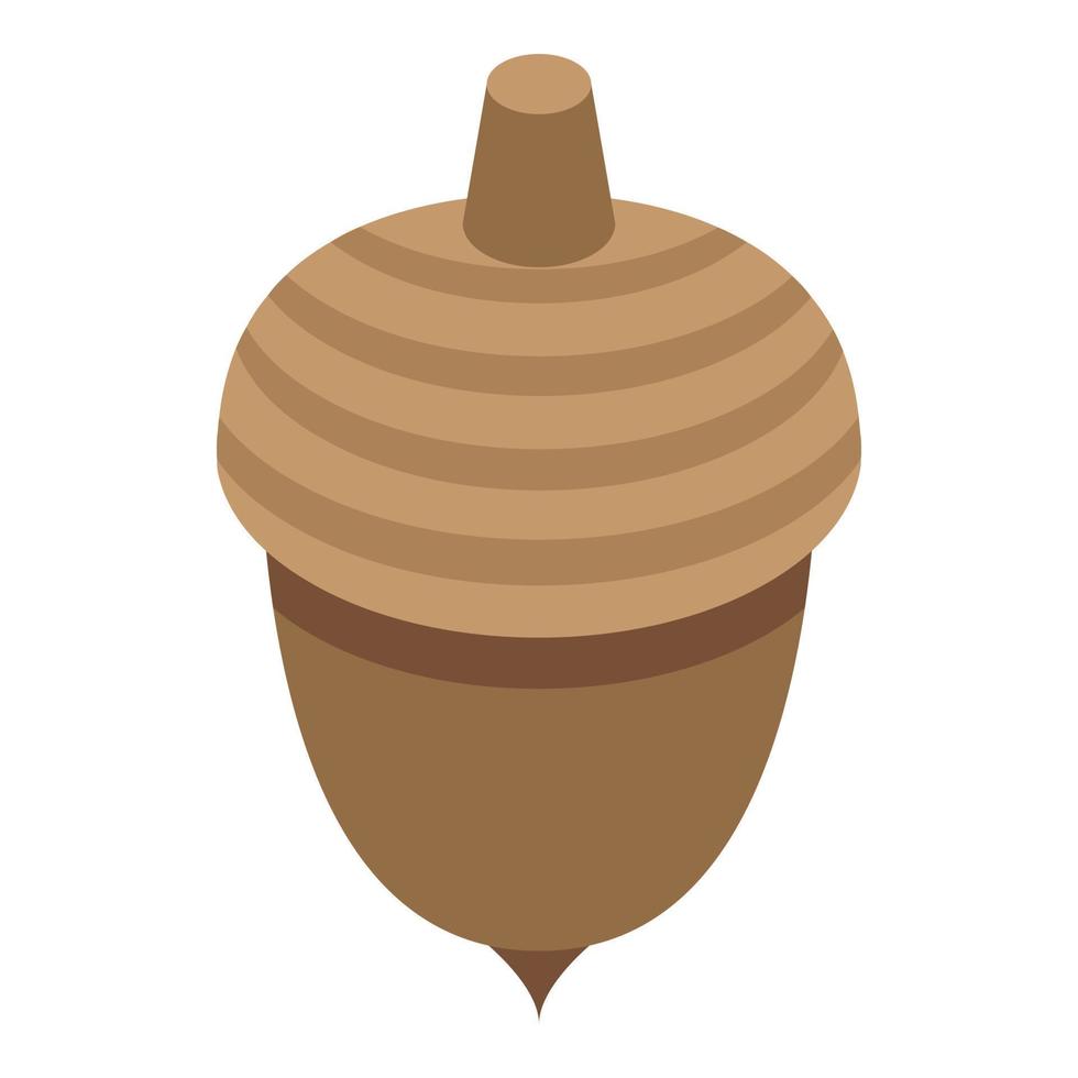 Autumn acorn icon, isometric style vector