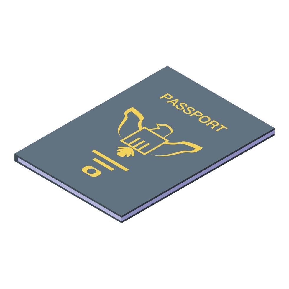 Id passport icon, isometric style vector