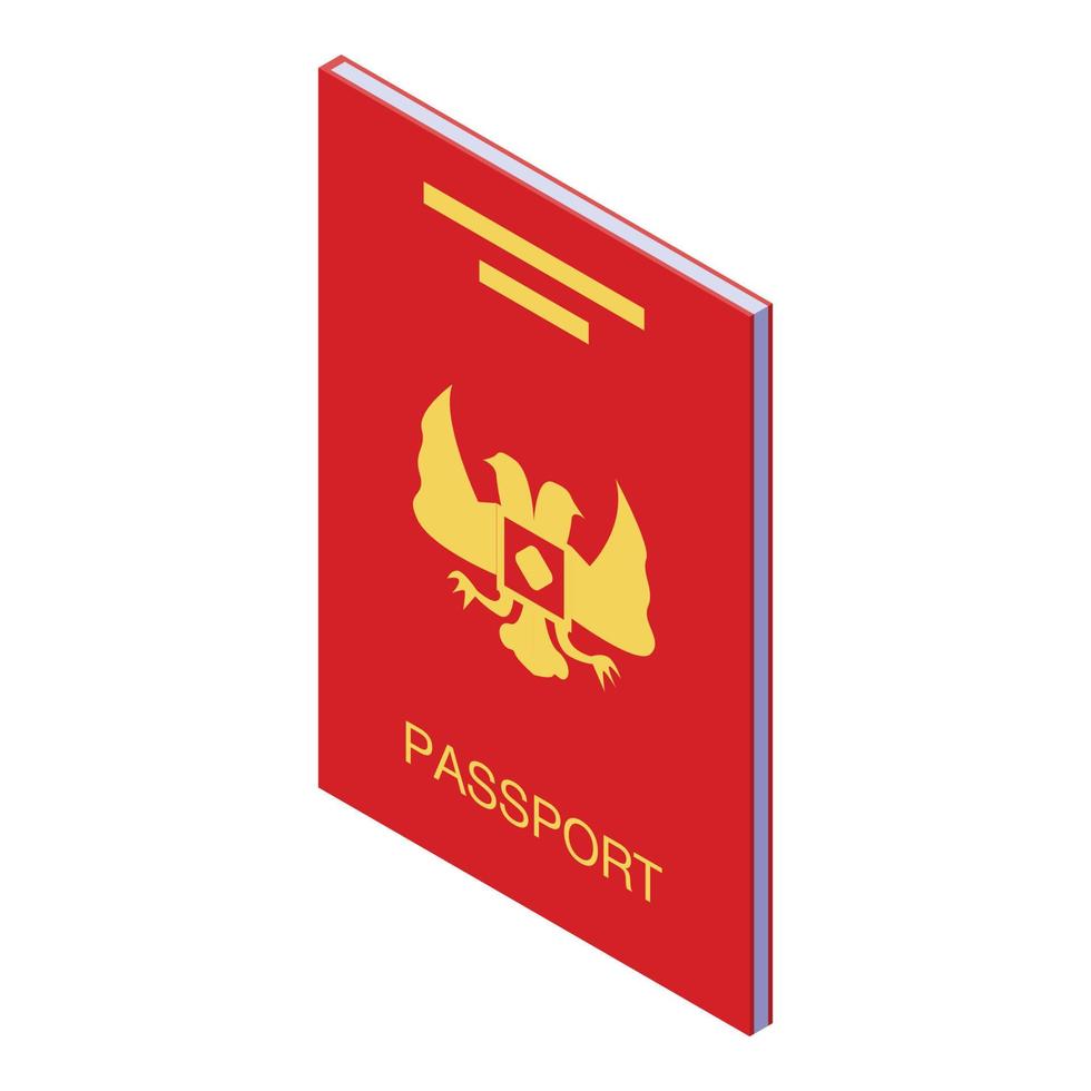 icono de pasaporte, estilo isométrico vector