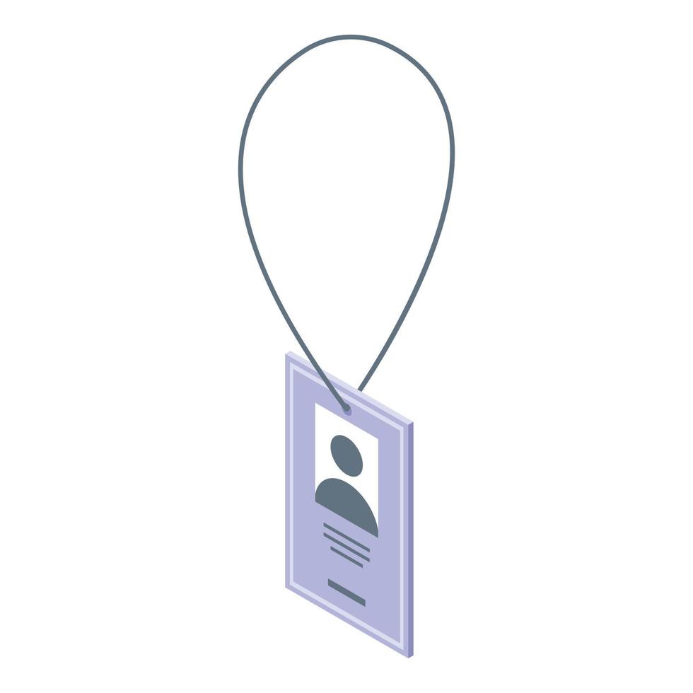 Guide id card icon, isometric style vector