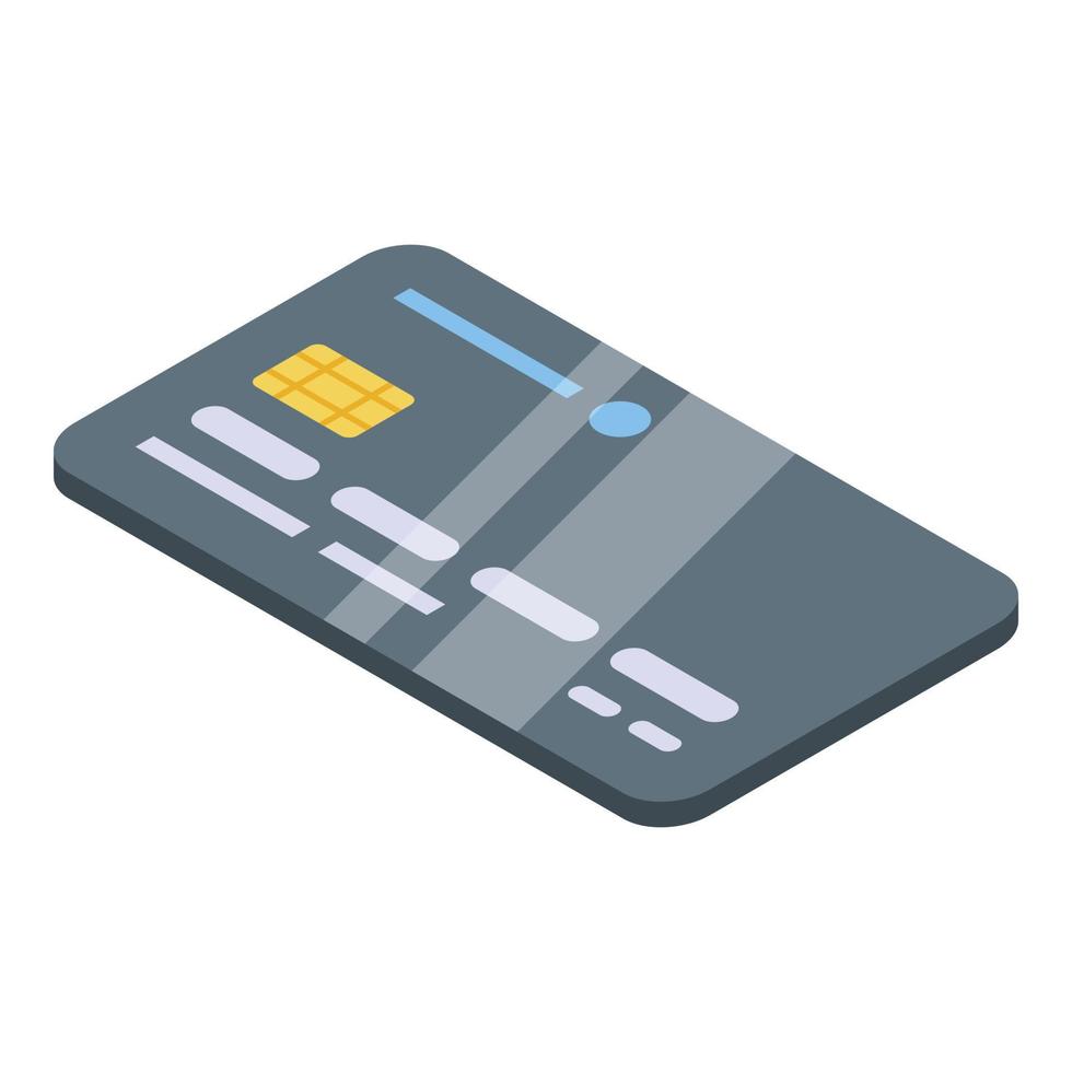 Credit card icon, isometric style vector