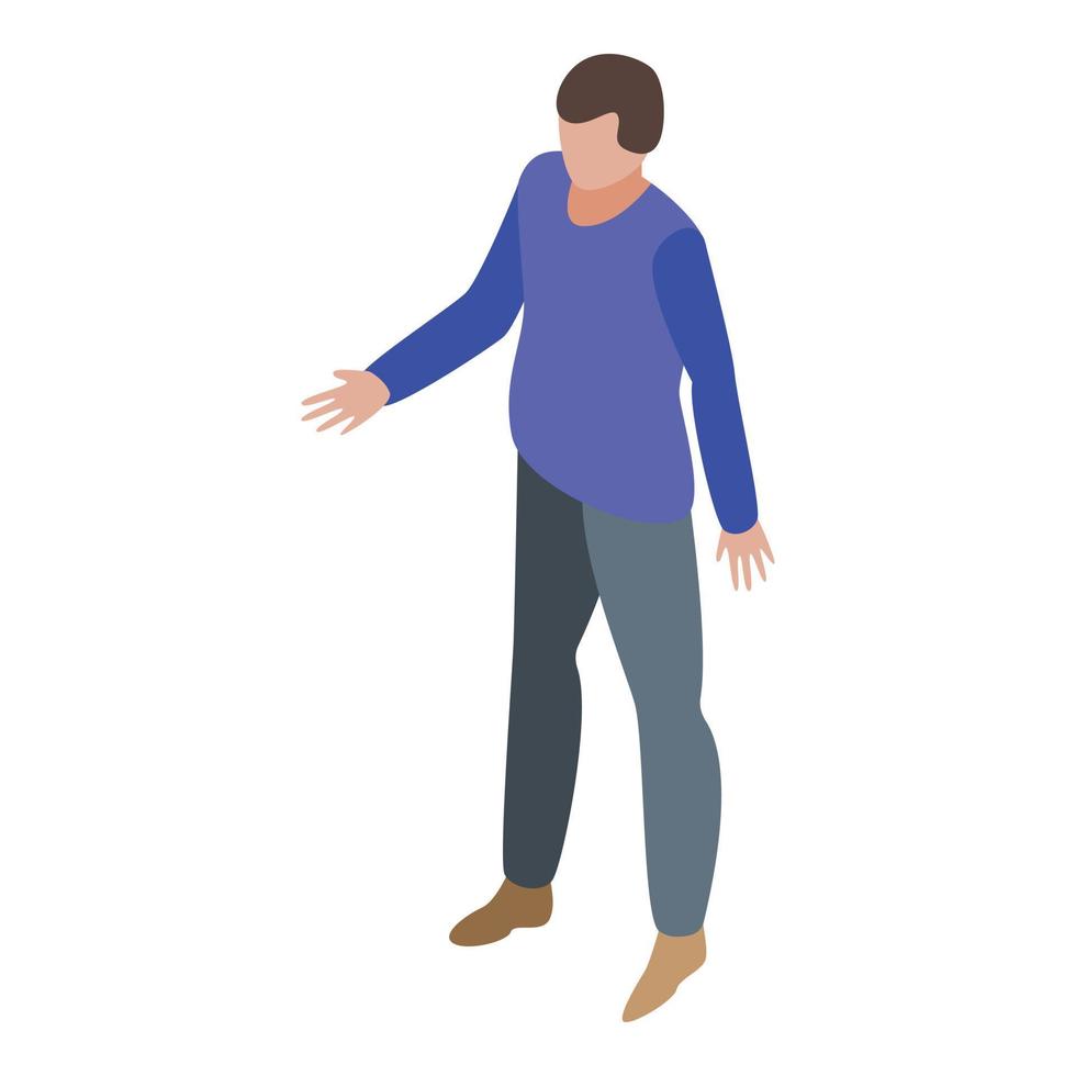 Boy person icon, isometric style vector